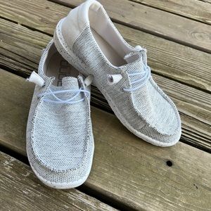 Gray/White Hey Dudes